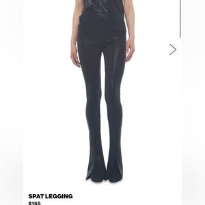 NWT Norma Kamali Lame’ Spat Split Hem Legging